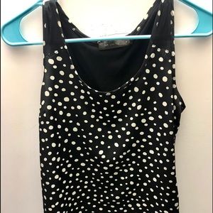 Limited XS polka dot black and cream tank